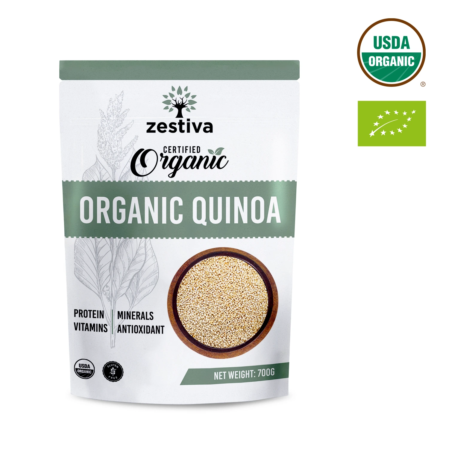 Zestiva Organic White Quinoa, 700g