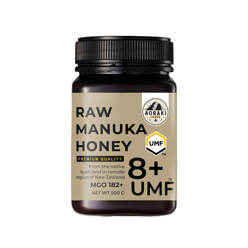 Aoraki Peak Raw Manuka Honey UMF 8+, 500g, Free Bamboo Spoon