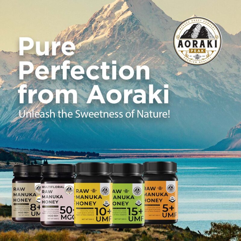 Aoraki Peak Raw Manuka Honey UMF 8+, 500g, Free Bamboo Spoon - Image 7